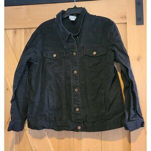 VICKI BLUE Size 14 Black Jean Jacket Trucker Denim